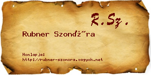 Rubner Szonóra névjegykártya